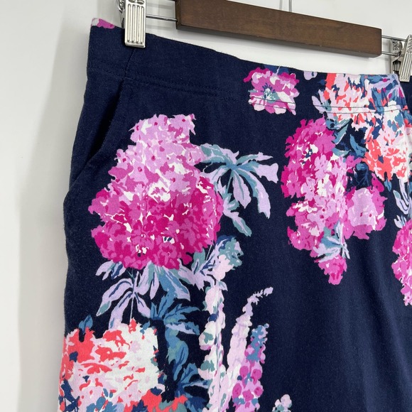 Joules Womens Sz US 8 Blue Pink Floral Mini Skirt Summer Tropical Beach Travel - Picture 2 of 7